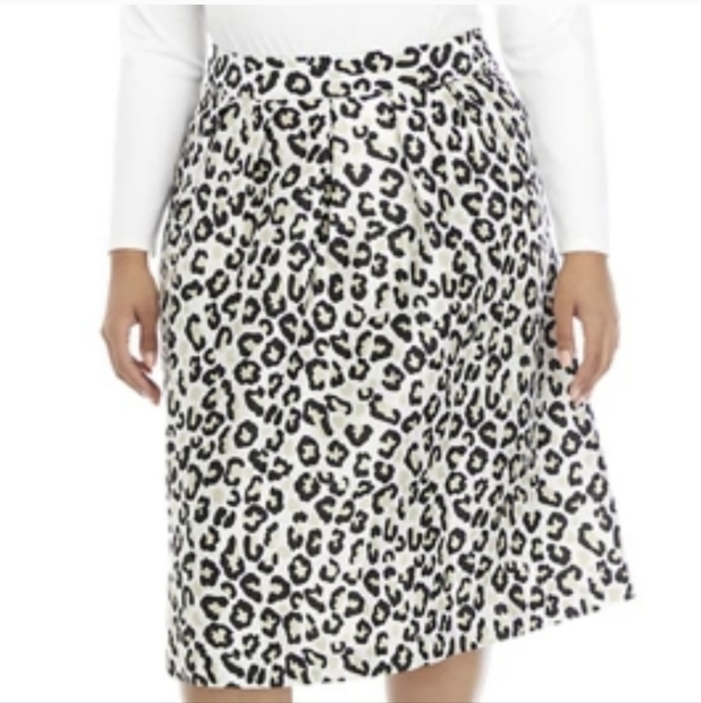 Crown & Ivy Leopard Print Skirt, Size 16W, NWT